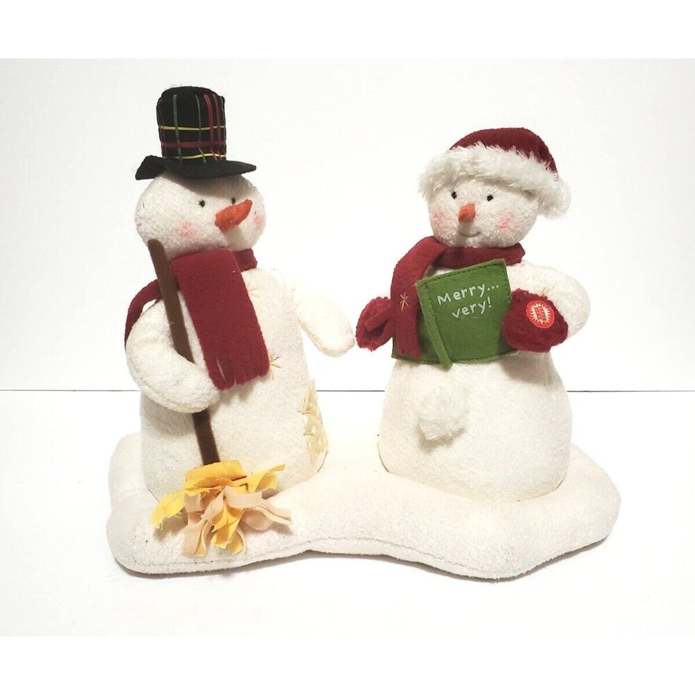 Hallmark Snowman Jingle Pals Mr & Mrs Snowman Animated Singing Plush 2003